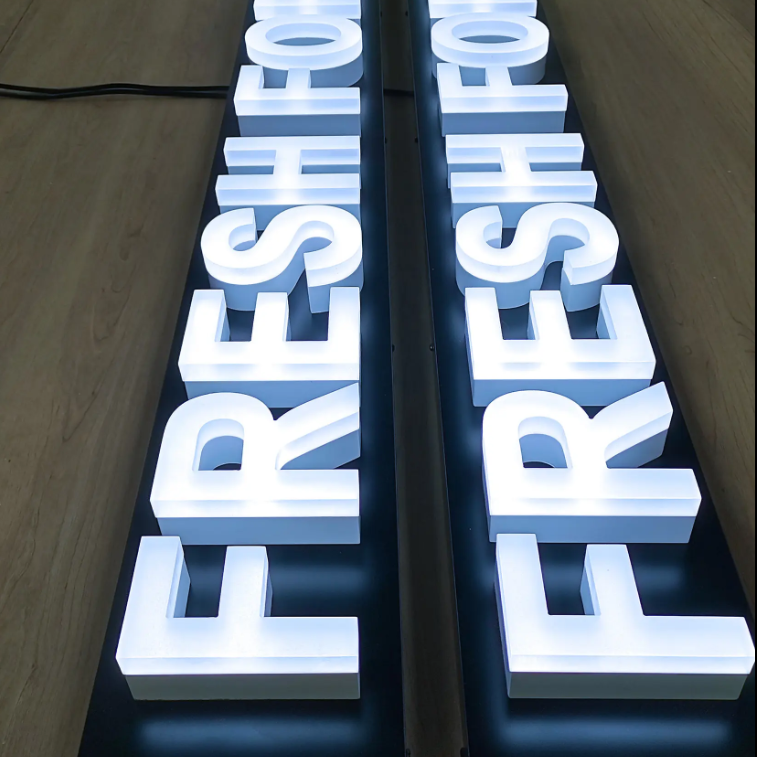 Customized 3d luminous acrylic letter led letter sign outdoor letters for bar ni