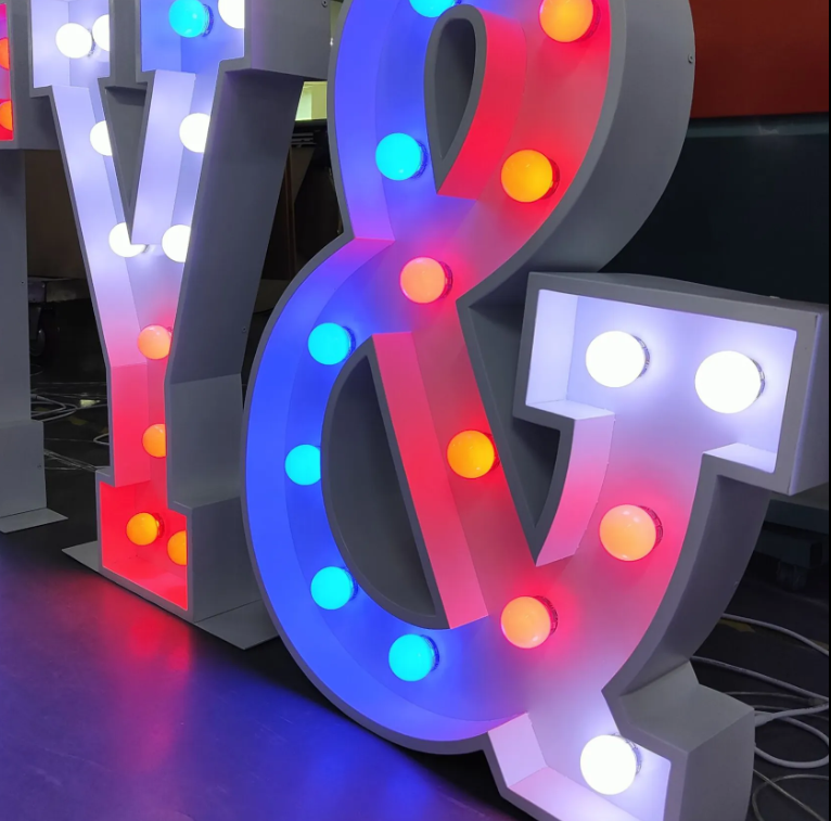 Led 3D Led Letter Night Lamp Wall Hanging Marquee Sign Light For Outdoor Indoor