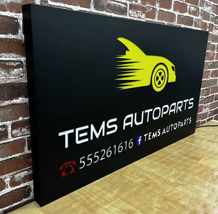 Modern Metal Store Signs Custom Outdoor Double Sides Business Logo Led Light Box