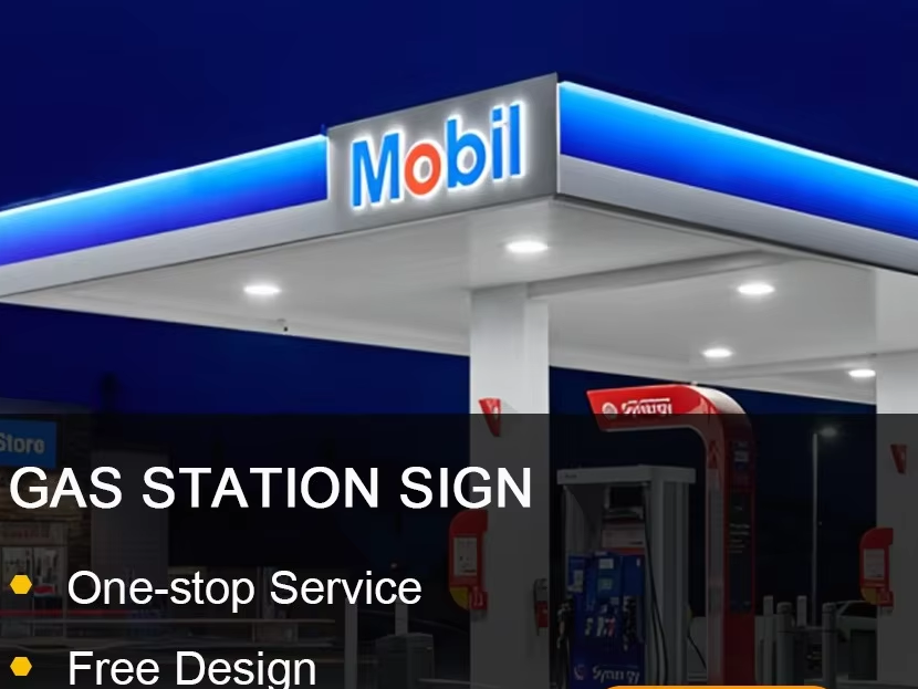 Petrol Station Gas Station Advertising Pylon Sign Gasoline Station Canopy signs