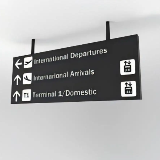 Aluminum customized double lit up wayfinding directional signboard