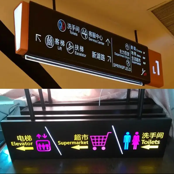 Shopping Mall Tag Light Box Sign Billboard Custom Suspension Led Illuminate Sign