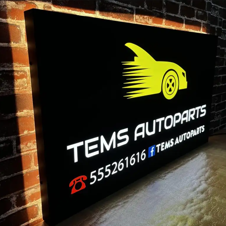 Modern Metal Store Signs Custom Outdoor Double Sides Business Logo Led Light Box