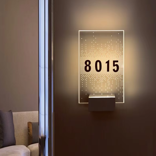 Custom Acrylic metal bright number signs door plate for Hotel Door Number Signs