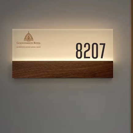 Hotel Room Number door plate wayfinding signage directional sign door numbers