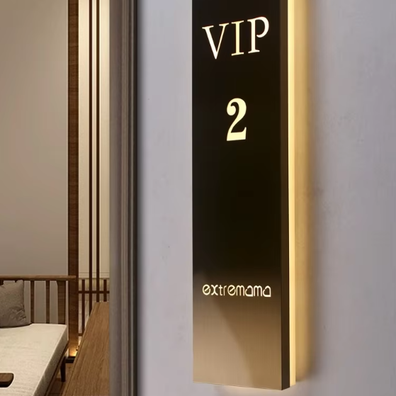 Backlit House Number Metal Led Hotel Room Floor Numbers Door Signs Door Sign