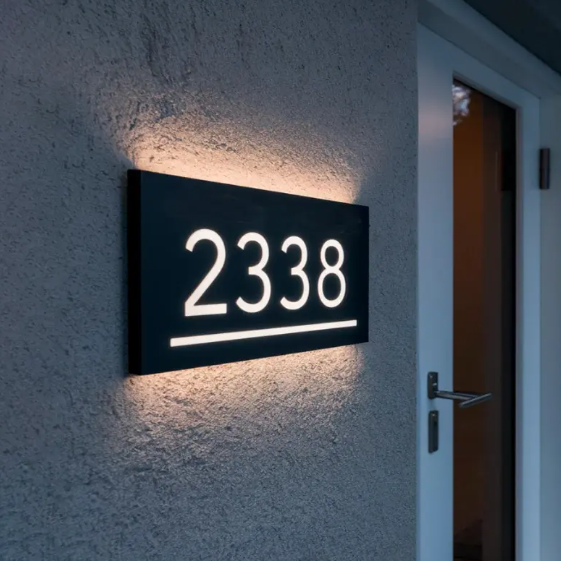 3D Led House Numbers Customized  Illuminated Sign Address Lighted Door Sign