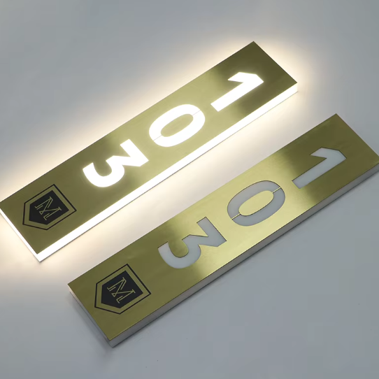 Custom Stainless Steel Hotel Room Number Door Plate Wayfinding Signage Direction