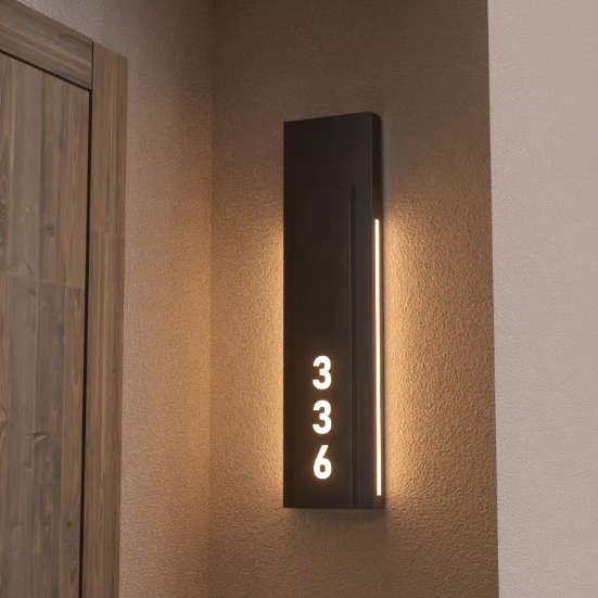 Backlit House Number Metal Led Hotel Room Floor Numbers Door Signs Door Sign