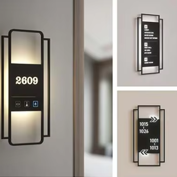 Backlit House Number Metal Led Hotel Room Floor Numbers Door Signs Door Sign