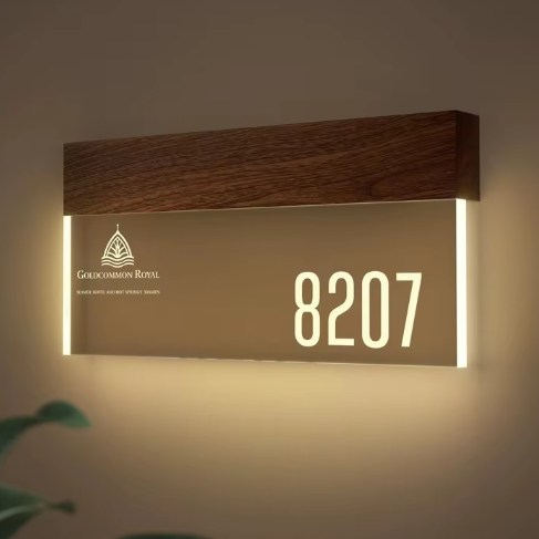 Hotel Room Number door plate wayfinding signage directional sign door numbers